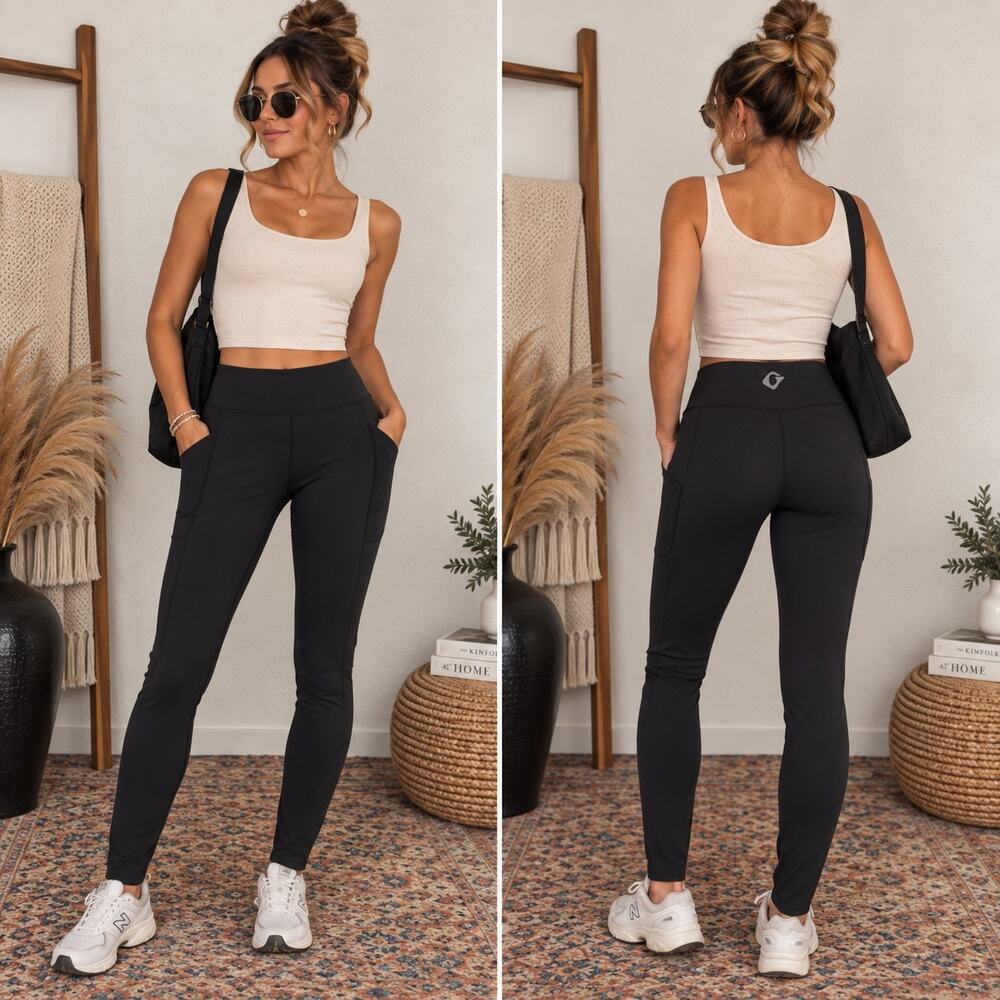 Women's Black Seamless Leggings Size Small/Medium